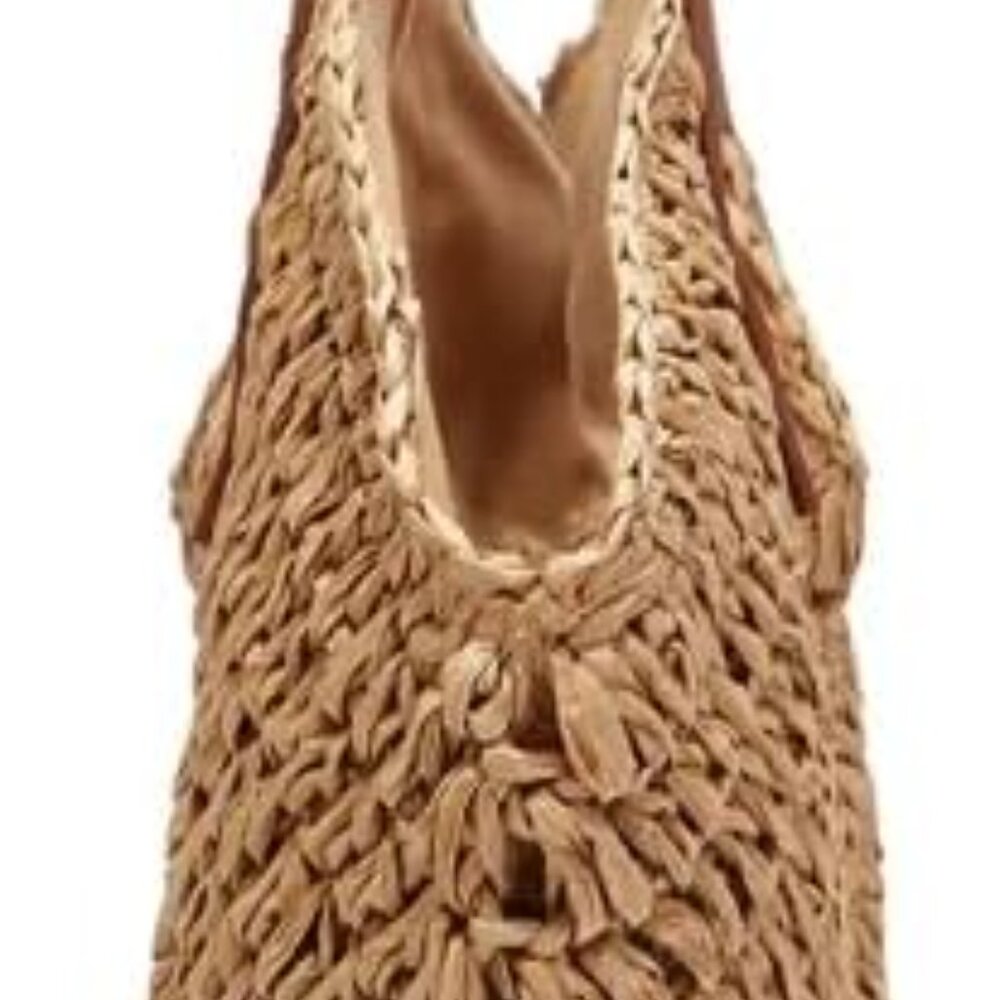 Summer Casual Straw Tote Bag Large Capacity Woven Shoulder Handbag for Summer Be - Picture 4 of 7